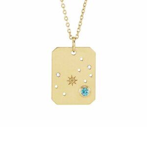 Moonstone Scorpio Zodiac Pendant in 14k Gold